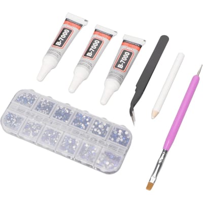 Nagel Steentjes Platte Bodem 6 Maten Glanzend Aantrekkelijk Glas Materiaal DIY Steentjes Make-up Nagelbenodigdheden voor Sieraden Blauw
