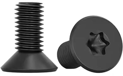 Pack van 10 M8 x 12mm verzonken Torx schroeven in 304 roestvrij staal, mechanische bouten, volledige schroefdraad voor machines en constructies