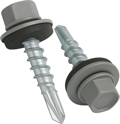 Dakschroeven Zelfborend - Dakbevestiging Schroeven - Dakmontage - Met EPDM Afdichtring - 4.8x35 mm - Telegrijs 1