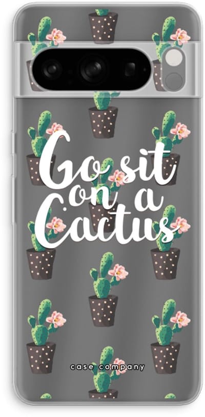 Case Company® - Hoesje geschikt voor Google Pixel 8 Pro hoesje - Cactus quote - Soft Cover Telefoonhoesje - Bescherming aan alle Kanten en Schermrand