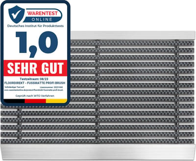 FLOORDIREKT Borstelmat - Profi Brush - Deurmat - Aluminium-Deurmat - Robuuste Nylonborstels - UV-bestendig - Grijs - 50 x 80 cm