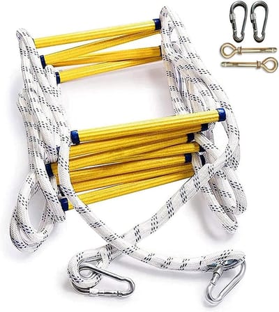 Touwladder - Veiligheidsladder reddingsladder - Snelle evacuatie - Sterk nylon touw - 3 meter lengte