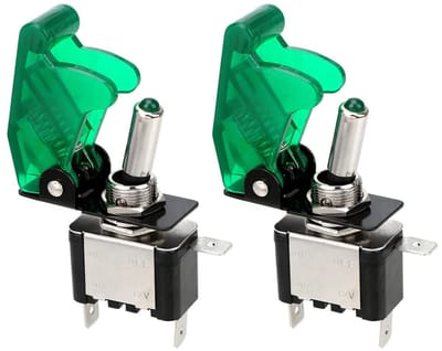 Dailygoody - Heavy Duty Rocker Toggle Switch - 12V 20A met LED - Veiligheidsdeksel - 2 Pack - Schakelaar voor auto - Verlichting - Accessoire voor voe.