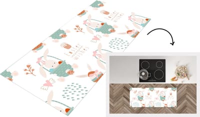 Keukenloper - Loper keuken - Pasen - Patroon - Paasmand - 120x50 cm - Keukenloper vinyl