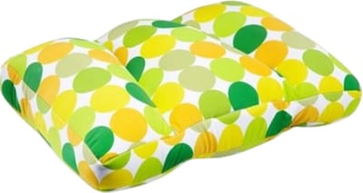 Kuschelmaxx XXL-kussen 60 x 40 cm met 3 interne vakken dus vormvast- Punkte Gelb-design - Stevig en zacht - Mooie print - Gevuld met microgranulaat - Vormvast & Wasbaar - Ideaal voor op de bank, bed, auto of op reis - Inclusief Wasnet
