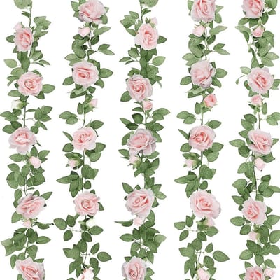 Rozen Slinger - Nep Bloemen - Bruiloft Decoratie - Levenschte Kleuren - 5x 2 Meter - Roze
