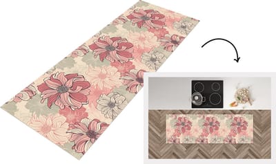 Keukenloper - Loper keuken - Patroon - Bloem - Design - Jaren 20 - 150x50 cm - Keukenloper vinyl