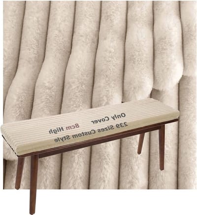 Bankkussenhoes Op Maat - Vervangende Hoes - Meubels Vernieuwen - Afneembare Rits - 190 x 45 cm - Beige