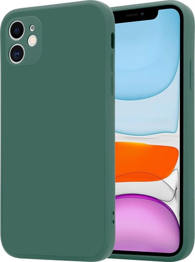 ShieldCase Hoesje geschikt voor Apple iPhone 11 vierkante silicone case - donkergroen - Stijlvolle Beschermcase - Uniek Vierkant Design - Lichtgewicht en Duurzaam Hoesje - Flexibele Telefoonbescherming