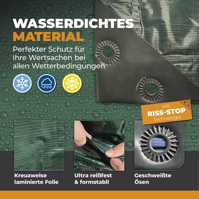 Dekzeil 4x6m - Afdekzeil Beschermhoes - Tuin Meubels Beschermen - Scheurvast UV-bestendig - 150g/m² - Groen