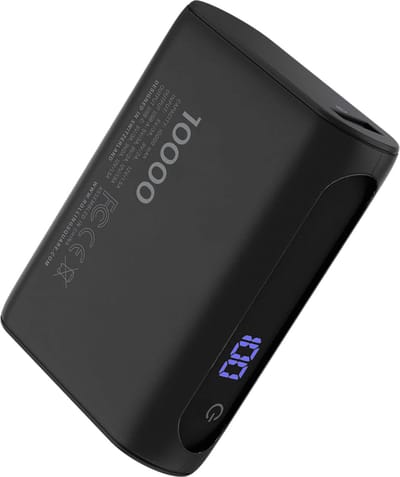 Rolling Square Powerbank Draagbaar 10000mAh - USB-C & USB-A - 20W Snellader voor Telefoon & Laptop - Zwart