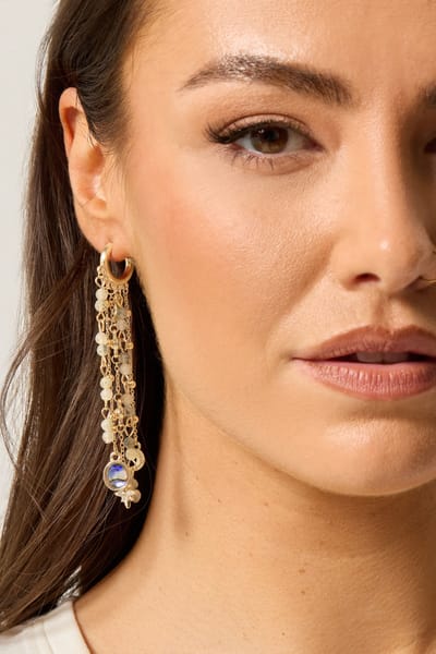 Yours Set Van 2 Gouden Hemelse Kwastoorbellensize One Size