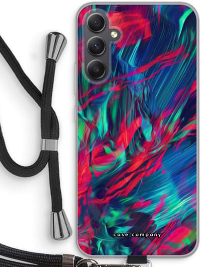 Case Company® - Hoesje met koord geschikt voor Samsung Galaxy A34 hoesje met Koord - Pilgrims Of The Sea - Telefoonhoesje met Zwart Koord - Bescherming aan alle Kanten en Over de Schermrand