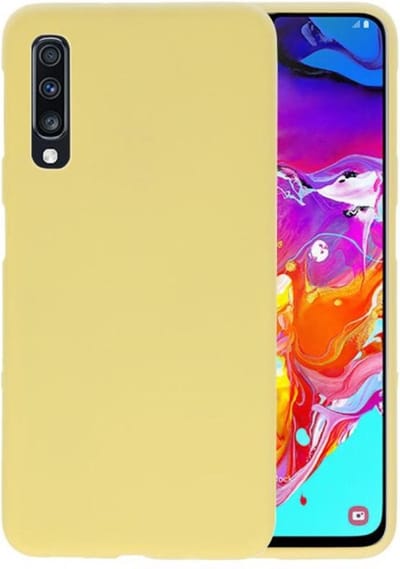 Hoesje Geschikt voor de Samsung Galaxy A70 - Backcover Color Telefoonhoesje - Geel
