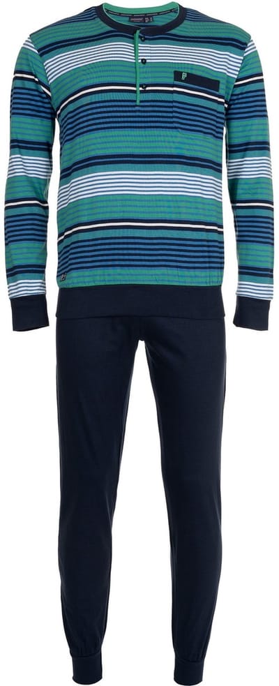 Pastunette Pyjama - Katoen - Gestreept - Groen/Blauw - Maat 46