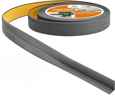 Flexibele Zelfklevende Zachte Plint 10x10mm Donkergrijs PVC - Waterdicht voor Keuken en Badkamer