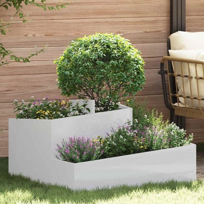 vidaXL - Plantenbak - zilver - 80 - x - 80 - x - 50 - cm - Gegalvaniseerd - staal