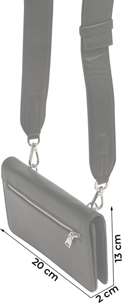 s.Oliver Leren Schoudertas Wallet Bag Grey / Black Zwart