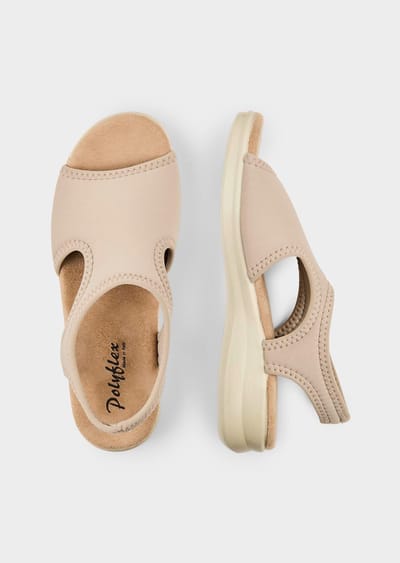Sandalen van stretch - beige - Gr. 39 van Goldner Fashion