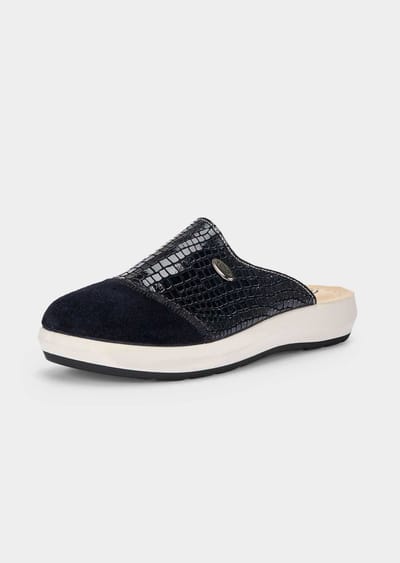 Pantoletten van suède - zwart - Gr. 36 van Goldner Fashion