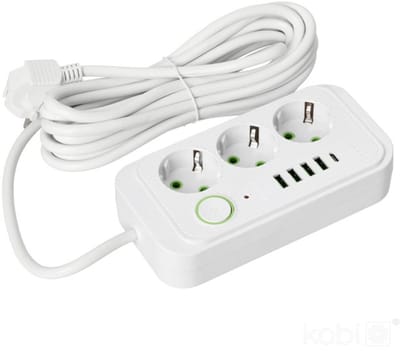 Laitica Kobi Linea Pro - Verlengsnoer - 3 Gaten - 4xUSB - USB-C