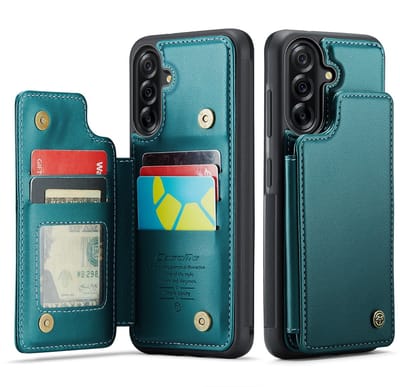 CaseMe Hoesje - Geschikt voor Samsung Galaxy A17 Hoesje - CaseMe C22 Back Cover met Pasjeshouder - Groen