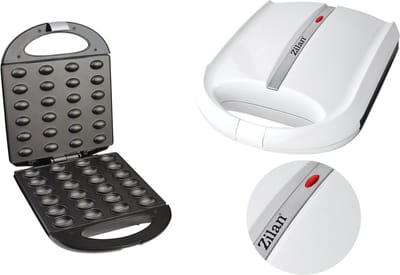 Zilan ZLN-2809 Notenkoekjesmaker - Wafelnootjes maker – 1400 W – Cake Pop Maker– Anti-aanbak & Cool-Touch – Wit
