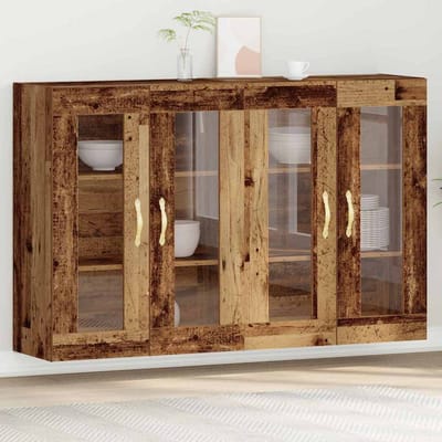 vidaXL - Wandkasten - 2 - st - Oud - Hout - 69,5 - x - 34 - x - 90 - cm - Bewerkt - hout