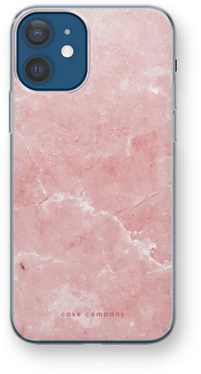 Case Company® - Hoesje geschikt voor iPhone 12 mini hoesje - Roze marmer - Soft Cover Telefoonhoesje - Bescherming aan alle Kanten en Schermrand