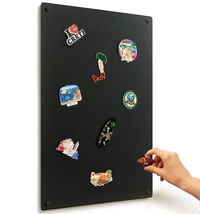 Tulup Magneetbord Voor Vakantiemagneten - Magnetisch Bord Voor De Muur - 50x80 cm - Stalen Magneetbord Voor Wandmontage - Memobord Voor Magneetverzameling - Dun Magnetisch Bord Van Staal - Universeel Magneetbord Metaal