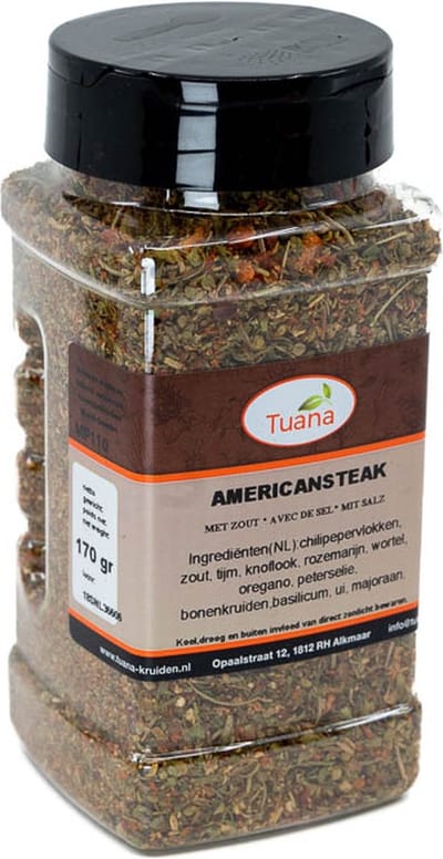 Tuana Kruiden - American Steak Kruidenmix - Strooibus 100 Gram - Tuanashop - MP-A-0007