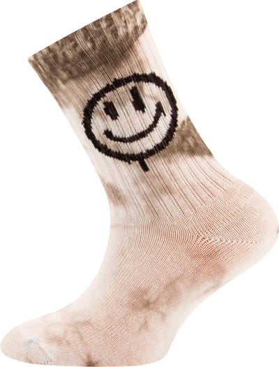 Kindersok Ewers Ecru - Grijs/Beige Tie-Dye/Batik - Smiley-23/26