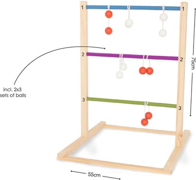 BS Toys Slingerspel - Werpspel voor Kinderen en Volwassenen - Hout - Slingerspel - Laddergolf - Buitenspeelgoed - Buitenspel - Werpspel - Buitenspeelgoed - Buitenspel - Buiten Spellen - Tuin Speelgoed