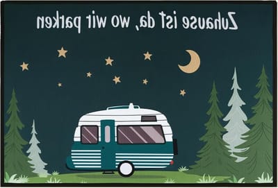 Voordelige Camping Voetmat 40 x 60 cm van Polyester - Antislip, Ideaal voor Caravan en Motorhome, Perfecte Campingaccessoires en Decoratie