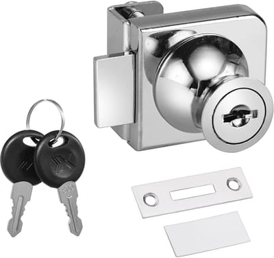 Slot voor glazen deur - slot voor sieradenkast van zinklegering - raamslot - enkele deuropening - geschikt voor 5-8 mm glas - 1 stuk