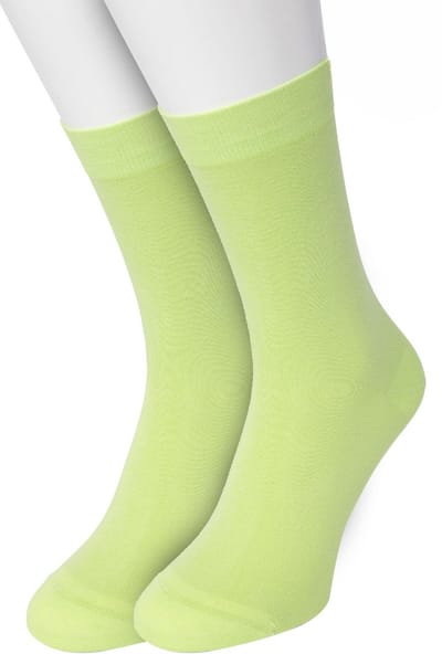 Bonnie Doon Basic Sokken Dames Pistache Groen maat 36/42 - 2 paar - Basis Katoenen Sok - Gladde Naden - Brede Boord - Uitstekend Draagcomfort - Perfecte Pasvorm - 2-pack - Multipack - Effen - Licht Groen - Fel - Pistachio - OL834222.323