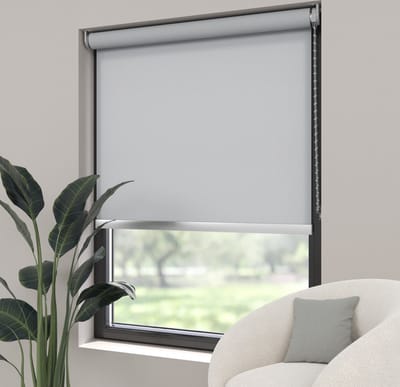 Dutchblinds Rolgordijn - lichtdoorlatend - Licht Grijs - 40x190cm - Raamdecoratie op maat