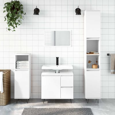 vidaXL - Badkamerkast - 65x33x60 - cm - bewerkt - hout - wit