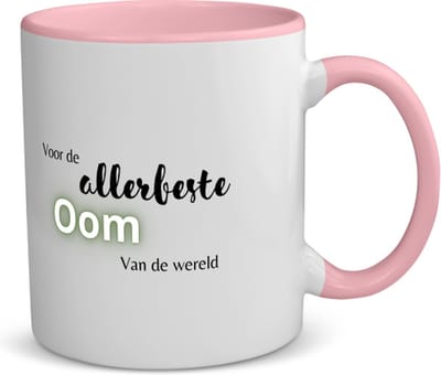 Akyol - voor de allerbeste oom van de wereld koffiemok - theemok - roze - Oom - de beste oom - verjaardagscadeau - verjaardag - cadeau - cadeautje voor oom - oom artikelen - kado - geschenk - gift - 350 ML inhoud
