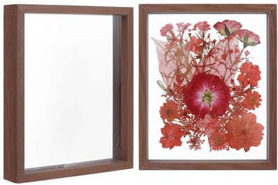 Dailygoods- Fotolijst Uniek Zwevend - Houten Fotolijst - Bruin - 26,7 x 21,5 x 4 cm - Dubbel Helder - Perfect voor Decoratie - Wanddecoratie