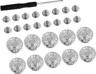 WiseGoods Luxe Set Jeansknopen - Accessoires Broeken Naaien - Hobby Knoop - DIY Handwerken - Broek Knopen - Knoopjes - 10st Zilver