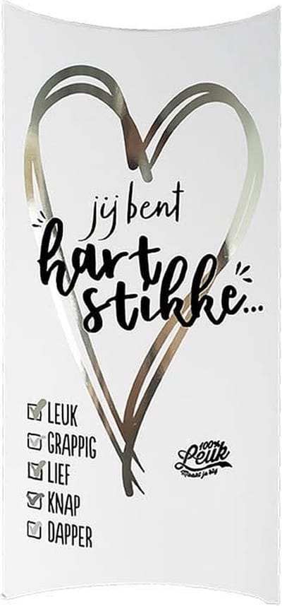 100% Leuk - Cadeau zeep gevuld met zeep - Jij bent HARTstikke leuk