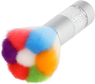 Nagelkunst, stofverwijderaar, kwast, manicureborstel voor acryl en uv-gel, make-upkwast (zilver)
