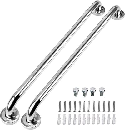 Badkamergreep Set - Veiligheidshandvat Douche - Veilig Douchen - Sterk Roestvrij Staal - 2 x 104 cm - Geborsteld