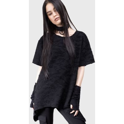 KIHILIST by KILLSTAR - Gothic T-shirt - Phantasmira Top - XS tot 4XL - voor Vrouwen - zwart-grijs