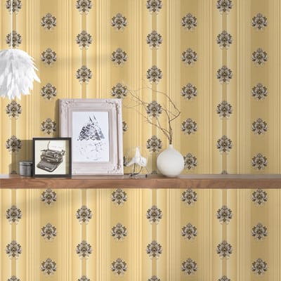 TRADITIONEEL KLASSIEK BEHANG - Goud Bruin Creme Metallic - AS Creation Hermitage 10