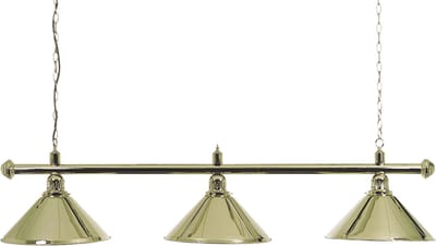 Lamp type pool met drie kappen messing