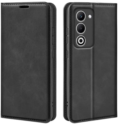 MobyDefend Hoesje - Geschikt voor Oppo A5 5G - Luxe Wallet Bookcase (Magnetische Sluiting) - Zwart
