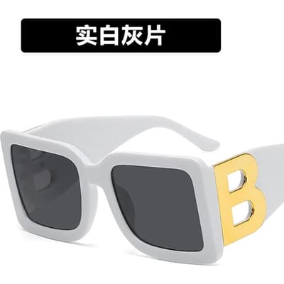 De Letter  B  Grote Montuur Goggles Dames Rechthoekig Gepersonaliseerde Zonnebril Trendy Vintage Brillen & Accessoires