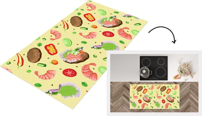 Keukenloper - Loper keuken - Patroon - Eten - Groente - 120x60 cm - Keukenloper vinyl